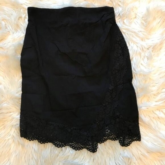 Free People Black Lace Va Va Voom 2pc Crop Top Skirt Set - Picture 6 of 8